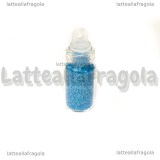 Glitter Azzurro A con bottiglietta in vetro 22mm 
